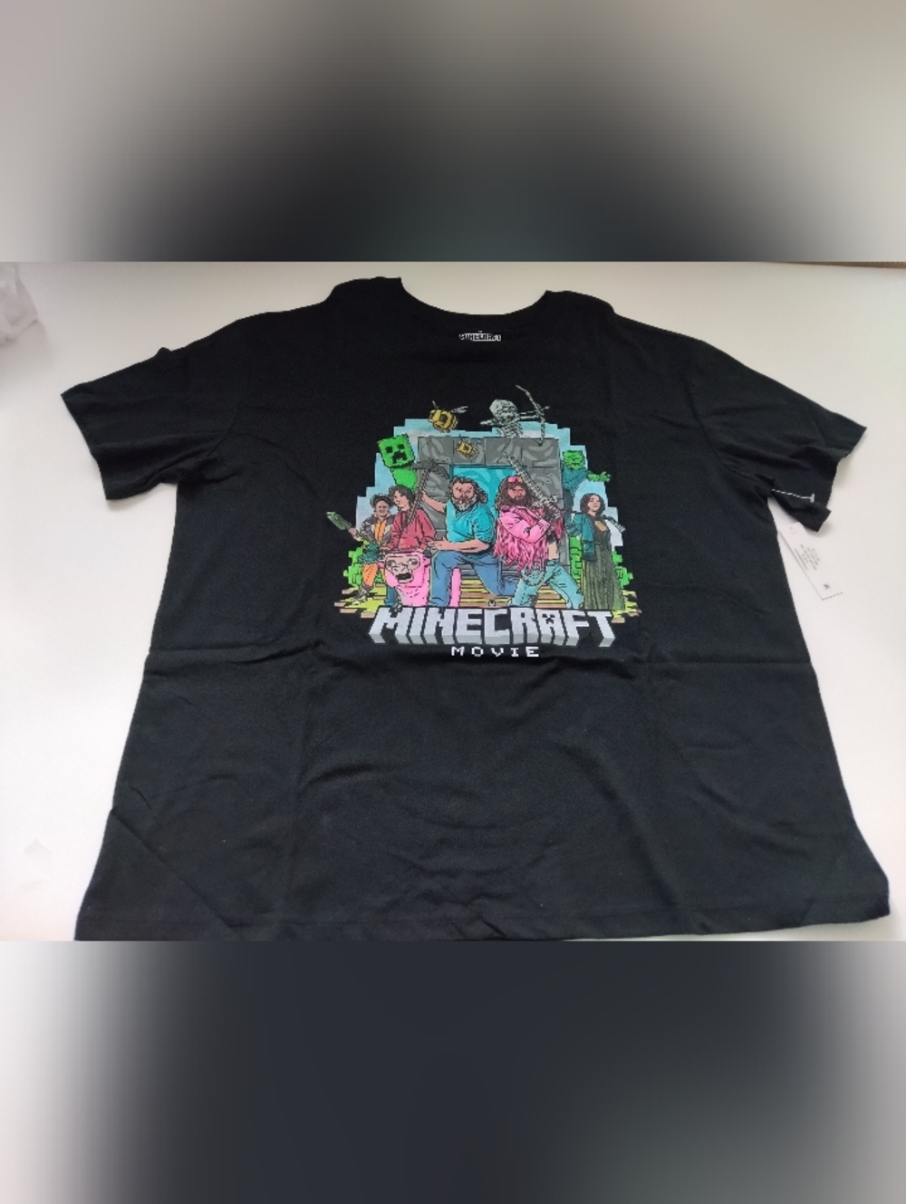 Minecraft Movie Women's Black Graphic Tee New Size XL